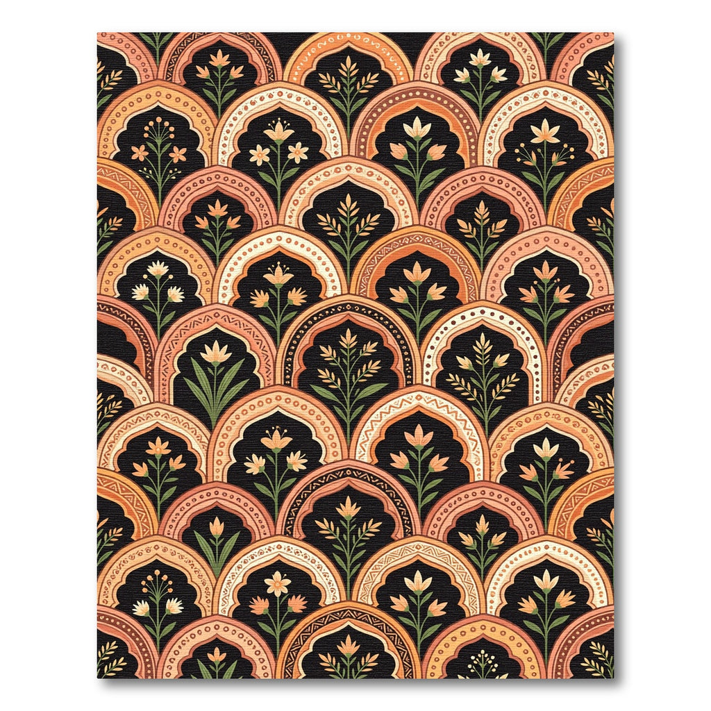 Earthy Floral Archway Medallion Rug