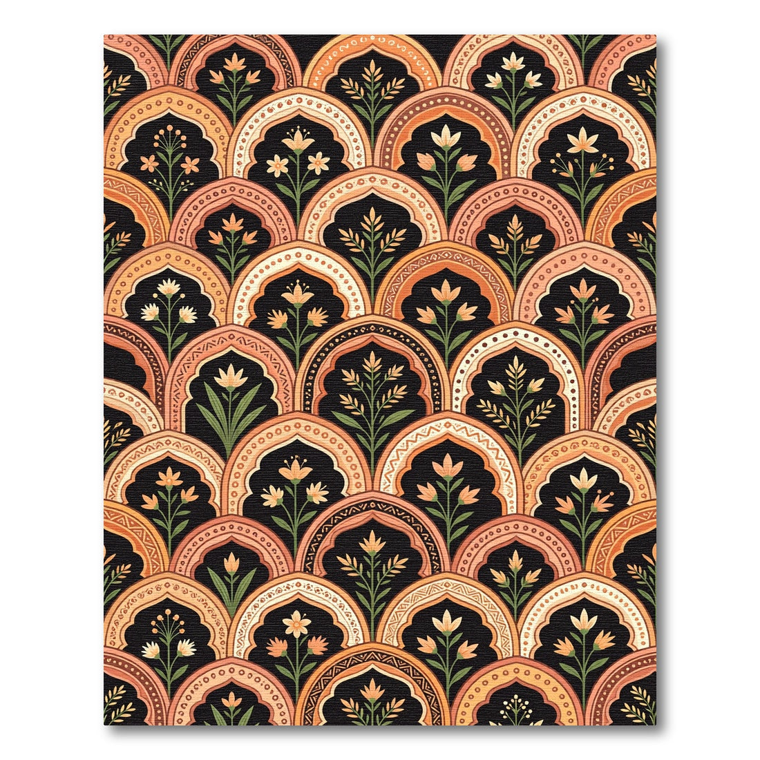 Earthy Floral Archway Medallion Rug
