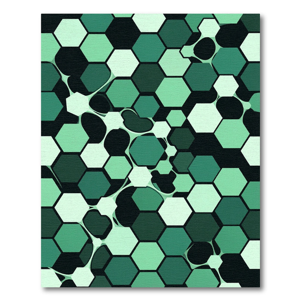 Emerald Hexagonal Organic Flow Rug