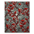 Crimson Red Floral Vine Scroll Rug