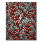 Crimson Red Floral Vine Scroll Rug