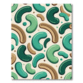 Abstract Teal Curved Bean Mid-Century Form Rug