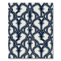 Midnight Blue Interlocking Ornate Swirl Rug