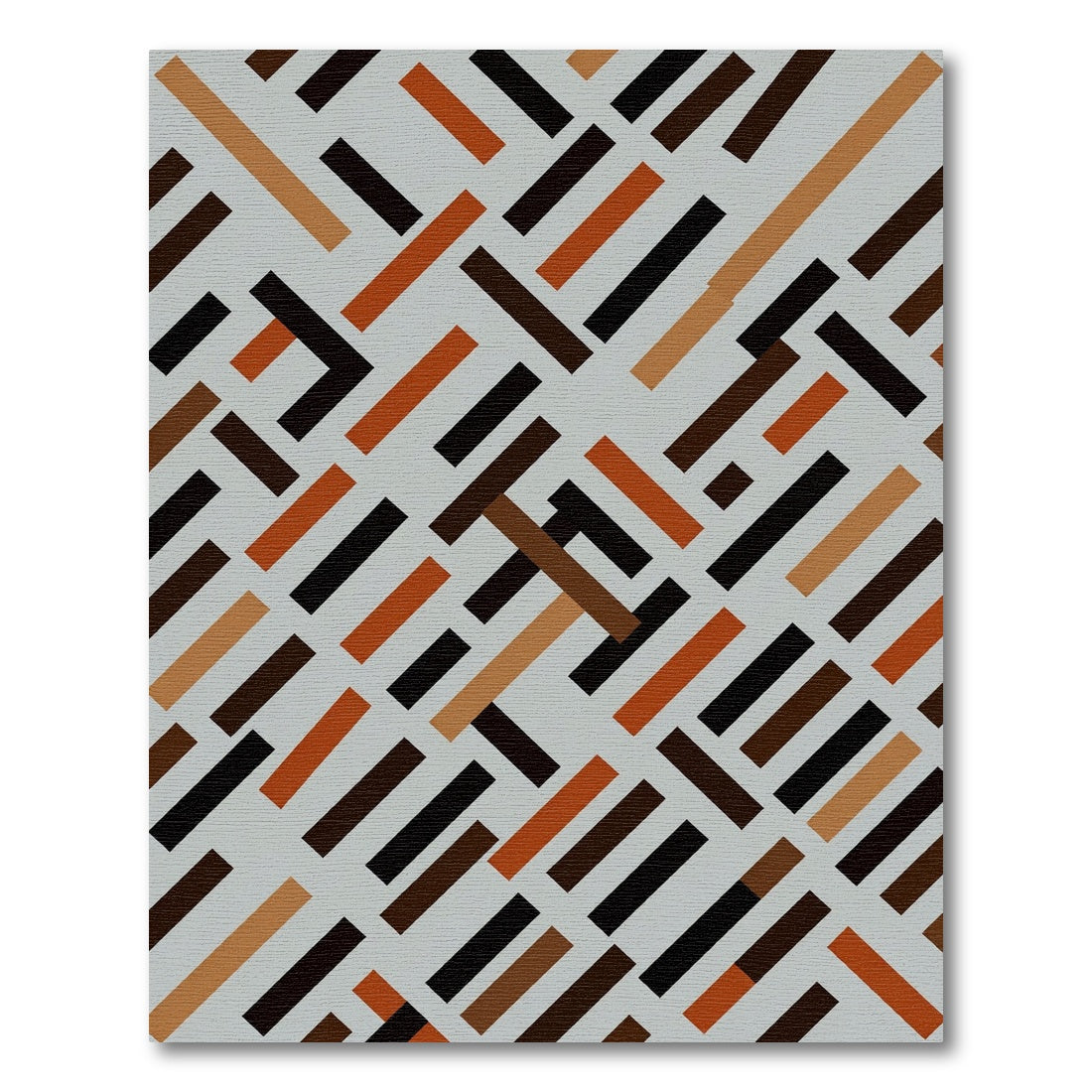 Geometric Interlocking Terracotta Abstract Rug