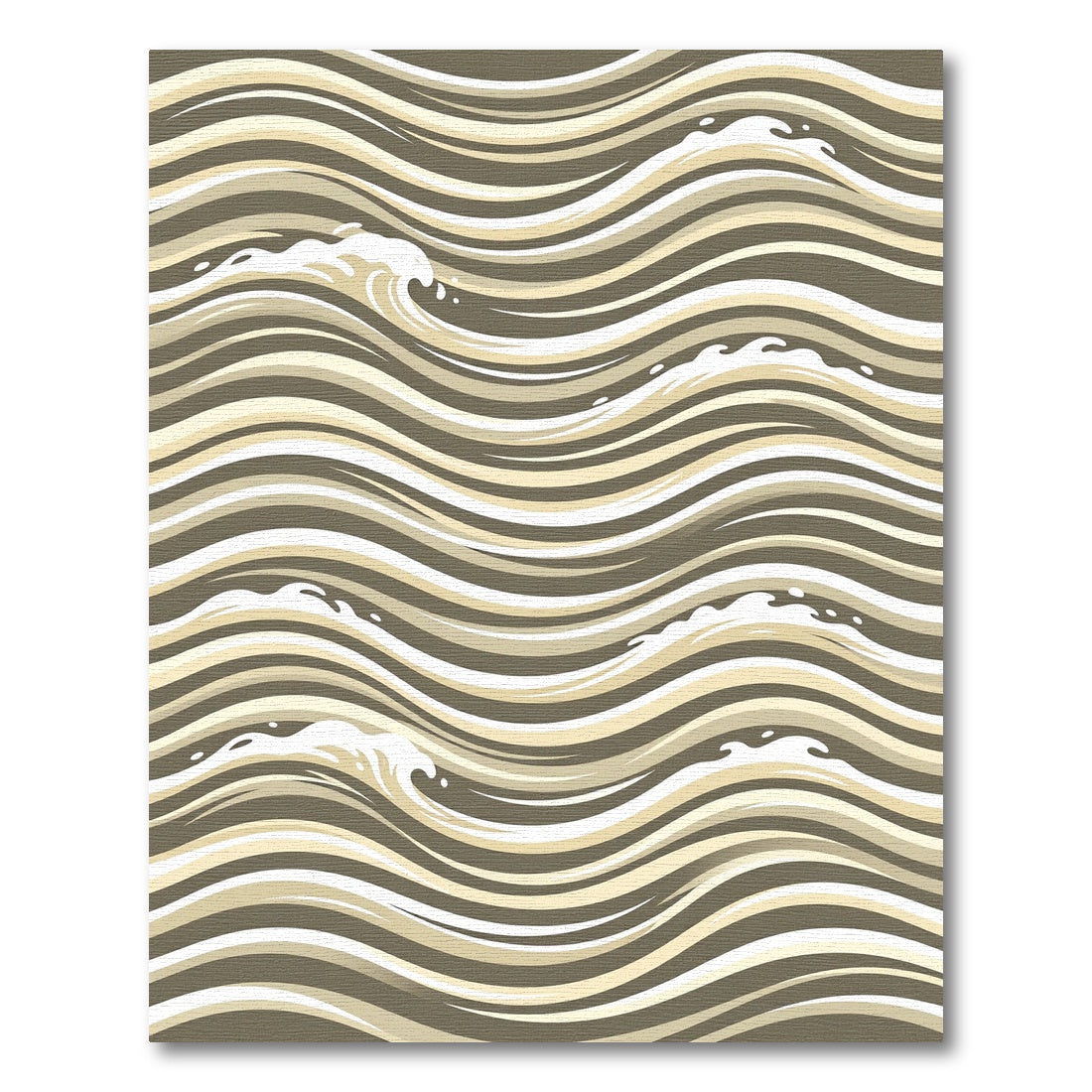 Neutral Earthy Tone Abstract Wavy Lines Rug