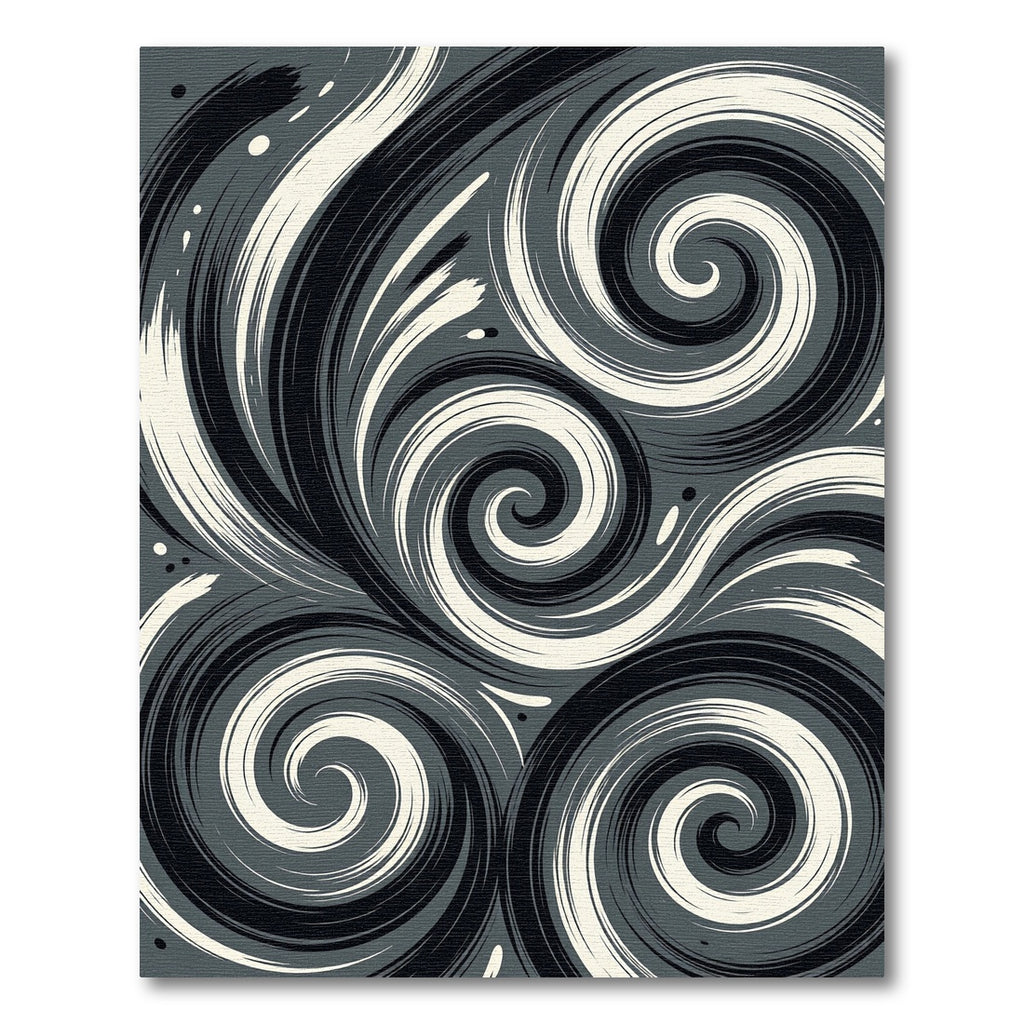 Monochromatic Swoosh Swirl Rug