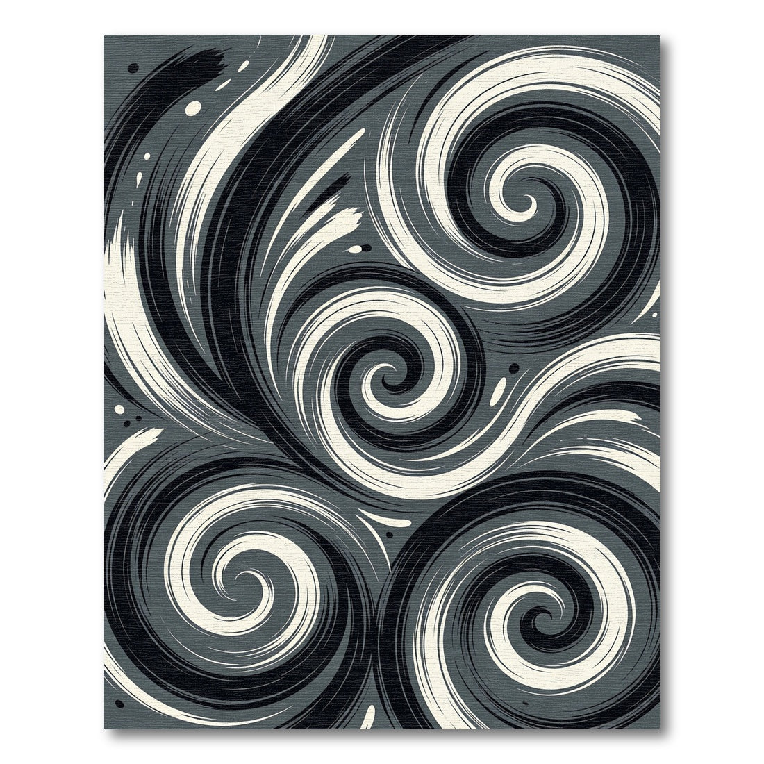Monochromatic Swoosh Swirl Rug