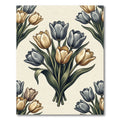 Golden Gray Tulip Bouquet Arrangement Rug