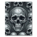 Monochrome Silver Gothic Skull Mosaic Rug