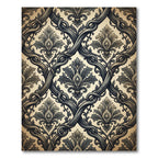 Antique Gray Scroll Acanthus Medallion Rug