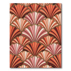 Art Deco Terracotta Shell Fan Rug
