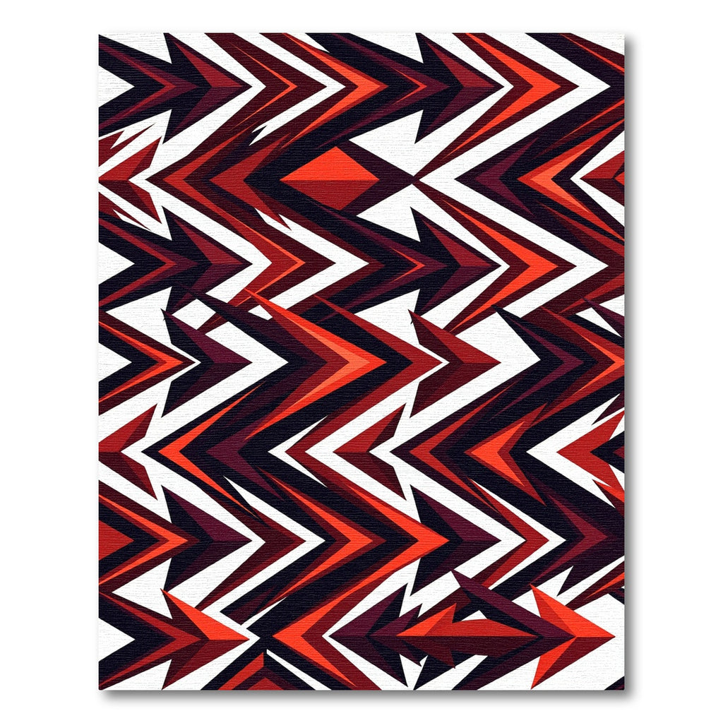 Crimson Sharp Arrow Geometric Rug