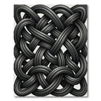 Dark Gray Interlocking Knot Rug