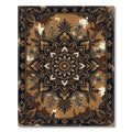 Elegant Earthy Tone Black Floral Medallion Rug