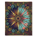 Celestial Golden Starburst Teal Foliage Rug