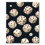 Minimalist Ivory Dice Black Graphic Rug