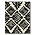 Bold Black and Ivory Geometric Diamond Rug