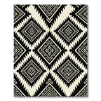 Bold Black and Ivory Geometric Diamond Rug