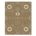 Earthy Brown Floral Geometric Lattice Rug