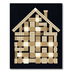 Woven Houndstooth Beige Plaid House Art Rug