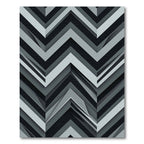 Monochromatic Gray Geometric Chevron Rug