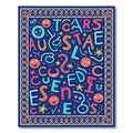Colorful Cheerful Alphabet Faces Border Rug