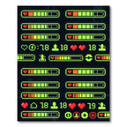 Neon Pixel Pulse Gaming Interface HUD Rug