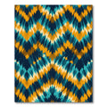 Teal Ochre Blue Jagged Chevron Rug