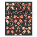 Coral Ribbon Knot and Button Illustration Rug