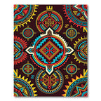 Vibrant Geometric Tribal Sun Medallion Rug