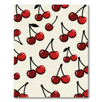 Playful Retro Red Cherry Illustration Rug