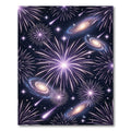Galactic Fireworks Purple Starry Night Rug