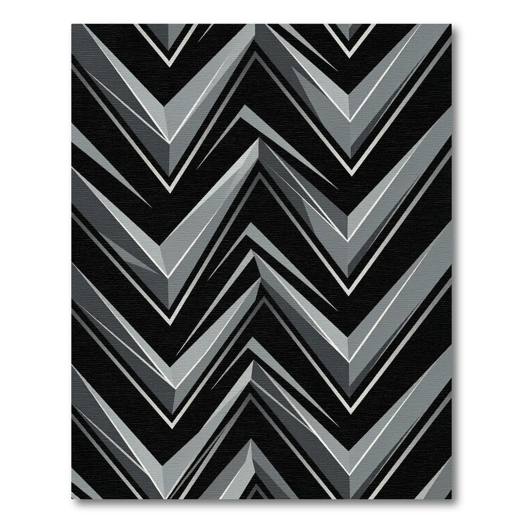 Modern Monochrome Angular Zigzag Arrow Rug
