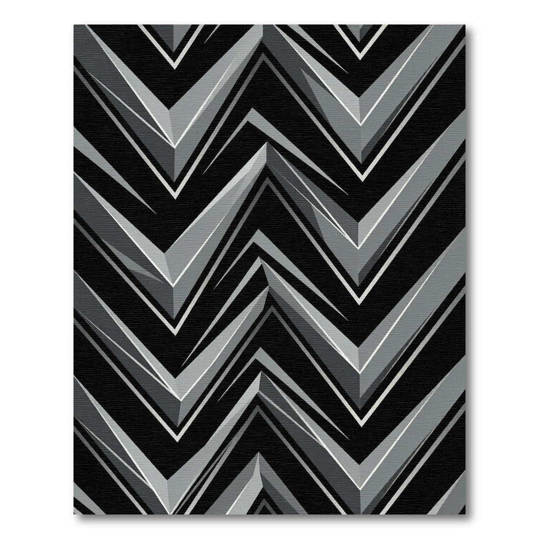 Modern Monochrome Angular Zigzag Arrow Rug