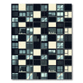 Modern Monochrome Geometric Grid Block Rug