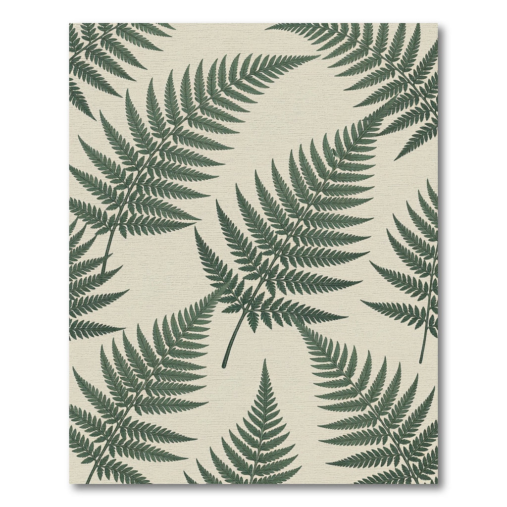 Dark Green Fern Botanical Pattern Rug