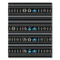 Tribal Black Wheat Flower Water Medallions Rug
