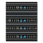Tribal Black Wheat Flower Water Medallions Rug
