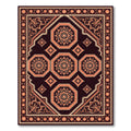 Elegant Dark Amber Octagon Medallion Tapestry Rug