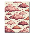 Whimsical Rose Pink Celestial Clouds Rug