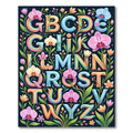 Colorful Floral Alphabet Rainbow Letter Wall Art Rug