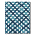 Deep Blue Teal Diagonal Plaid Rug