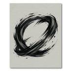 Ink Brush Swirl Abstract Oval Design Rug