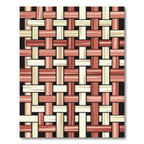 Woven Red Beige Texture Inlay Rug