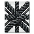 Dark Gray Rope Knotted Arrangement Rug
