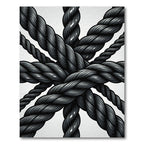 Dark Gray Rope Knotted Arrangement Rug