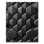 Dark Gray Geometric Hexagon Relief Rug
