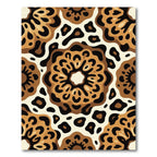 Brown Beige Leopard Spot Medallion Rug
