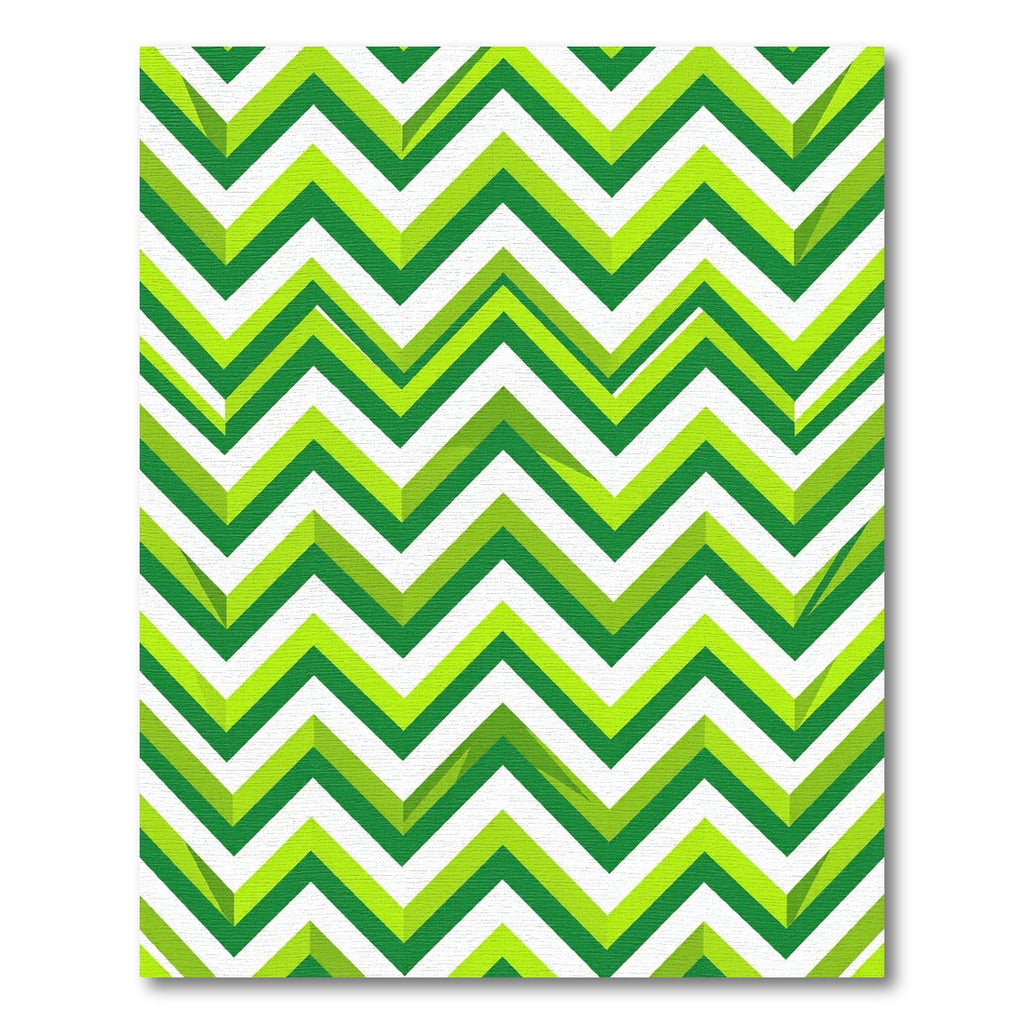 Vibrant Lime Emerald Zigzag Chevron Rug