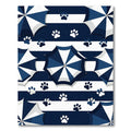 Navy Striped Umbrella and Paw Rug